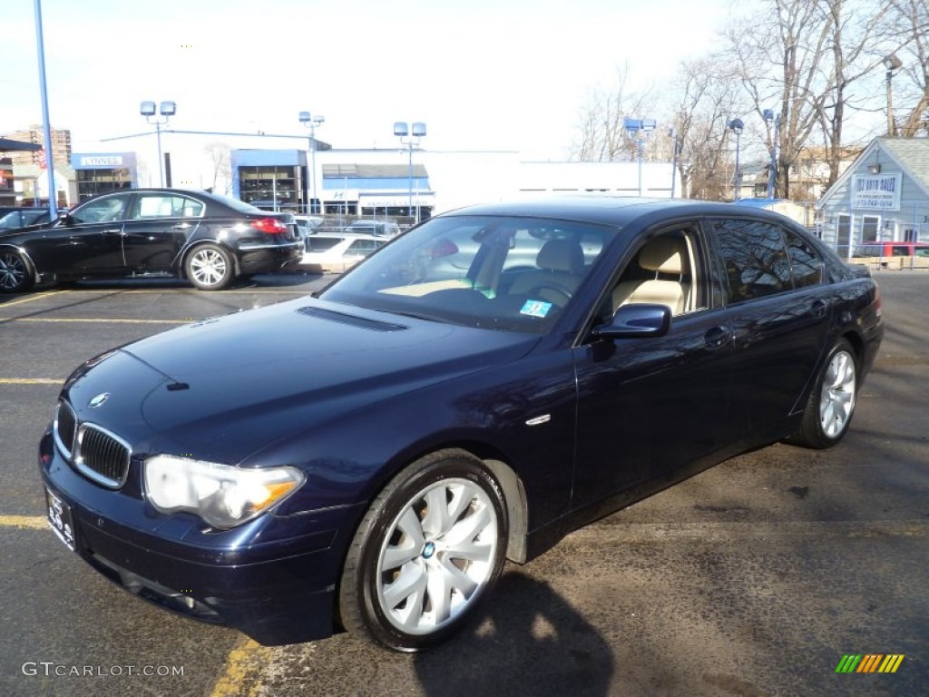 2004 7 Series 745Li Sedan - Orient Blue Metallic / Black/Creme Beige photo #5
