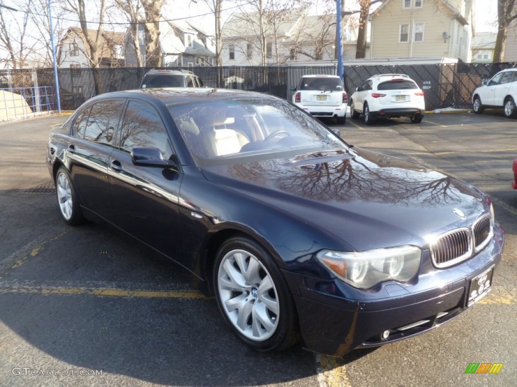 2004 7 Series 745Li Sedan - Orient Blue Metallic / Black/Creme Beige photo #6