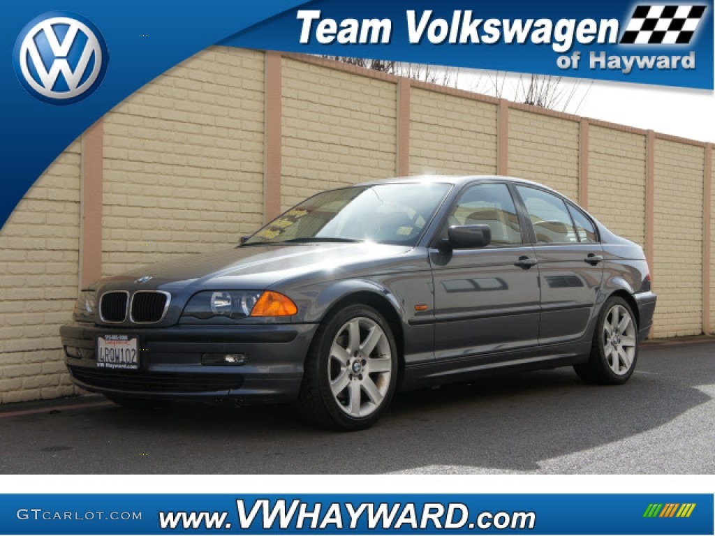 2001 3 Series 325i Sedan - Steel Blue Metallic / Grey photo #1