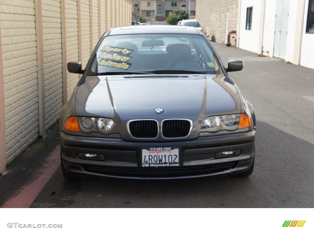 2001 3 Series 325i Sedan - Steel Blue Metallic / Grey photo #2