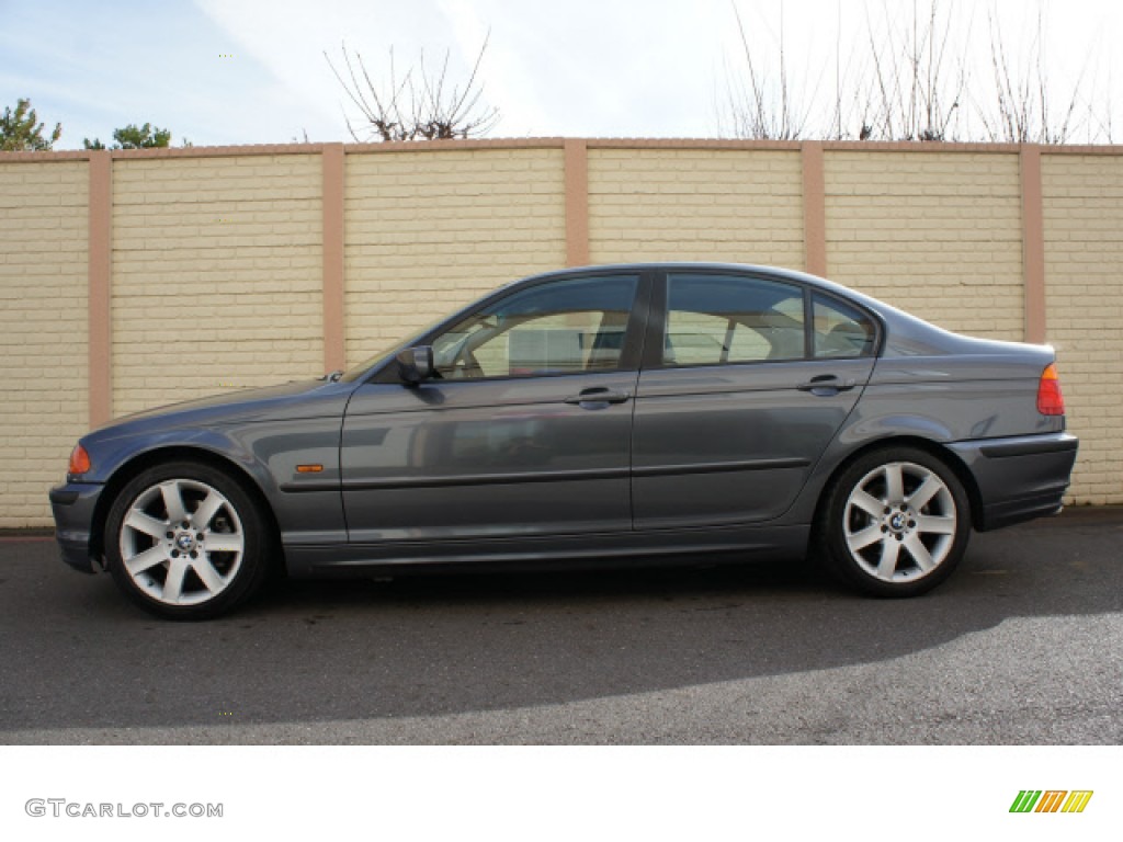 2001 3 Series 325i Sedan - Steel Blue Metallic / Grey photo #3