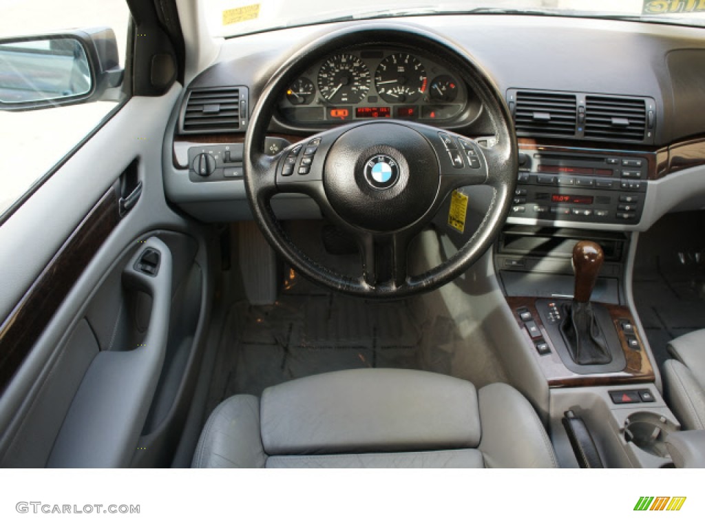 2001 3 Series 325i Sedan - Steel Blue Metallic / Grey photo #5