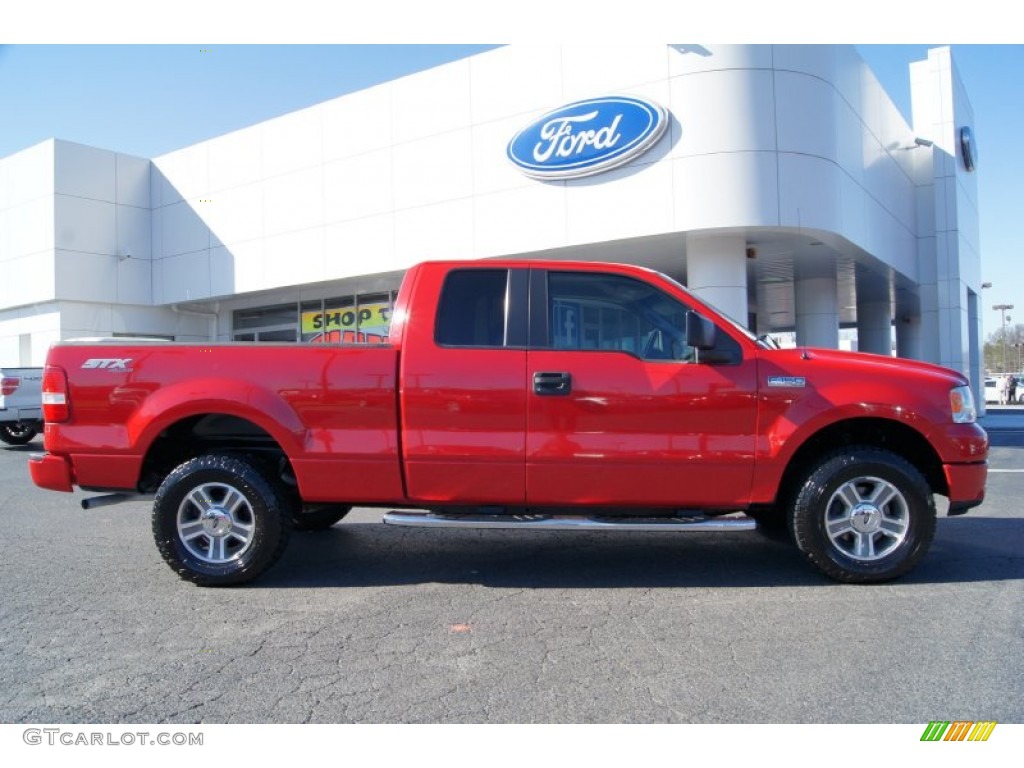 Bright Red 2005 Ford F150 STX SuperCab 4x4 Exterior Photo #60150180