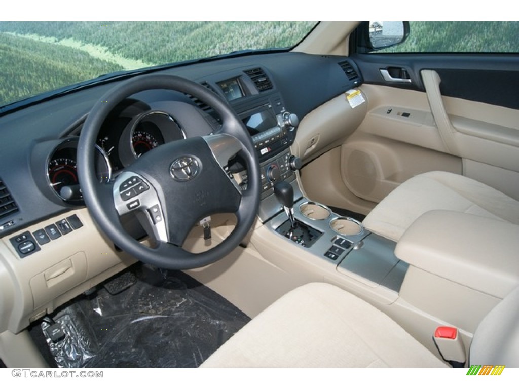 2012 Highlander V6 4WD - Sizzling Crimson Mica / Sand Beige photo #4