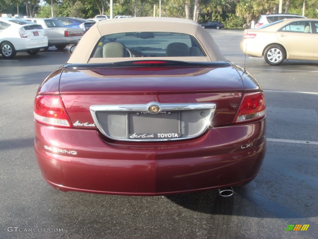 2001 Sebring LXi Convertible - Dark Garnet Red Pearlcoat / Sandstone photo #4