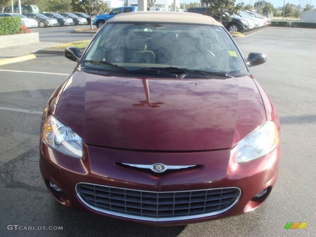 2001 Sebring LXi Convertible - Dark Garnet Red Pearlcoat / Sandstone photo #9