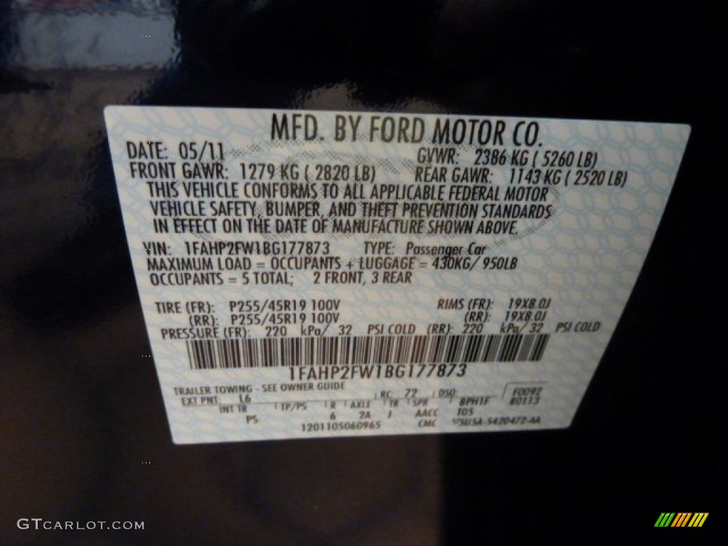 2011 Taurus Color Code L6 for Kona Blue Photo #60152850