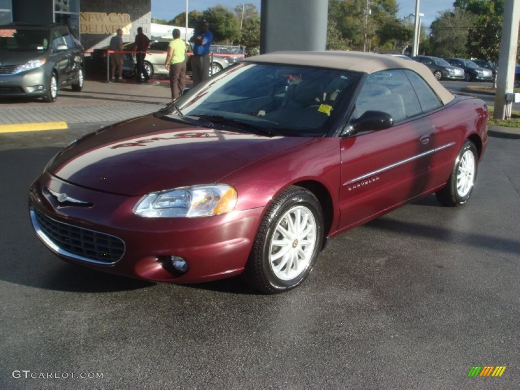 Dark Garnet Red Pearlcoat 2001 Chrysler Sebring LXi Convertible Exterior Photo #60152919