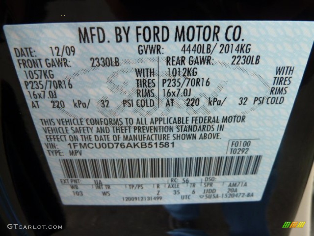 2010 Ford Escape XLT Parts Photos