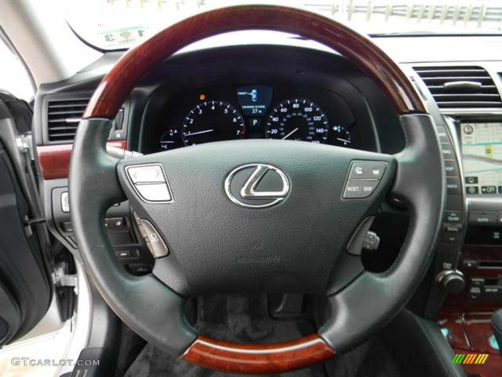 2009 Lexus LS 460 Black Steering Wheel Photo #60155133