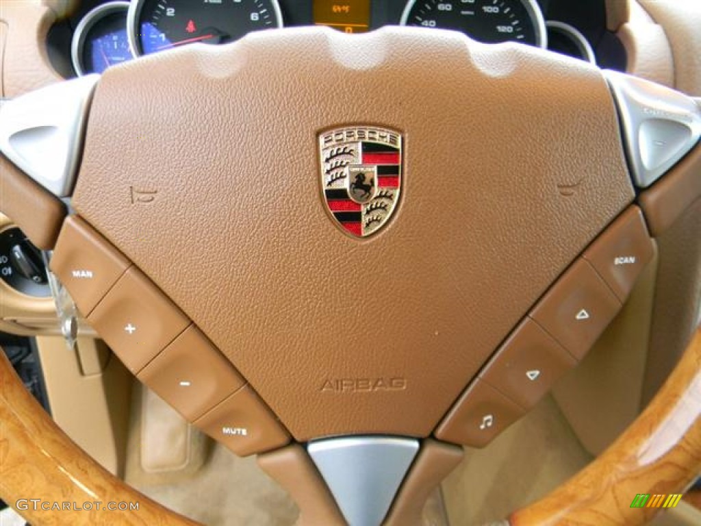 2008 Porsche Cayenne S Havanna/Sand Beige Steering Wheel Photo #60155433
