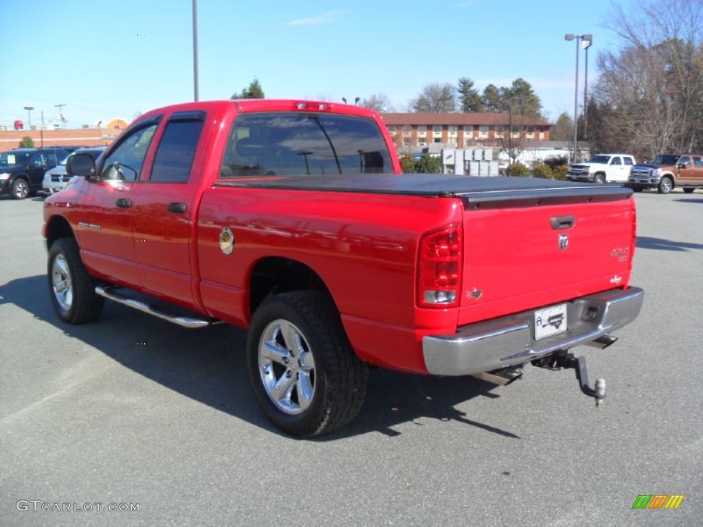 2005 Ram 1500 SLT Quad Cab 4x4 - Flame Red / Taupe photo #3