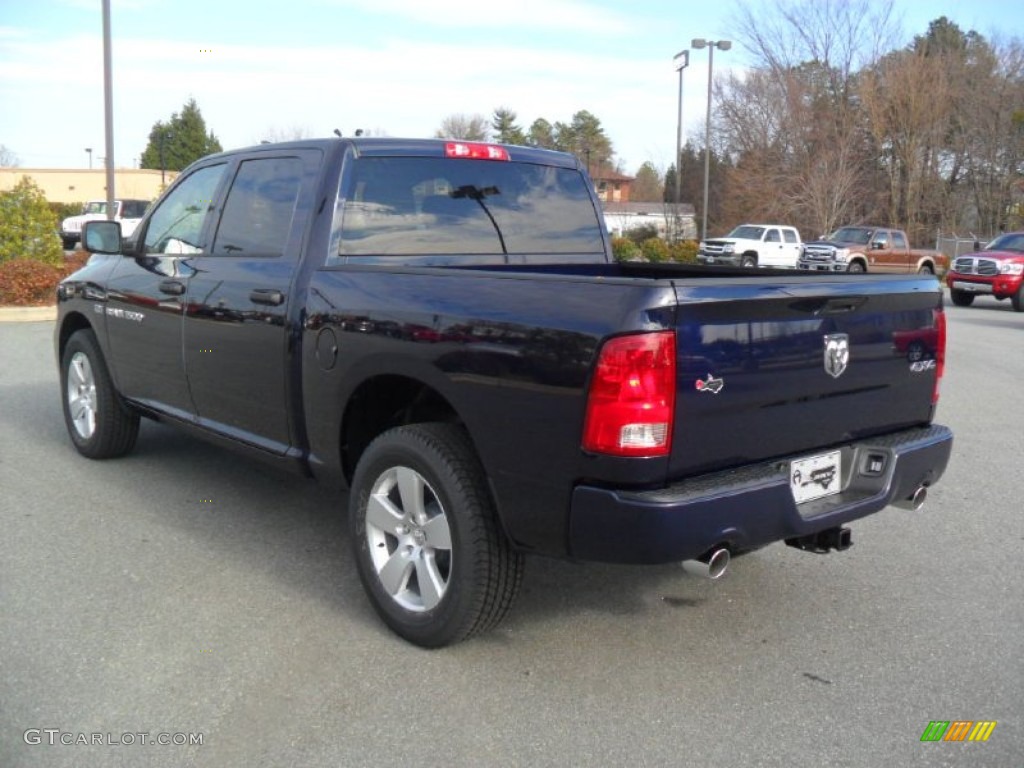 2012 Ram 1500 Express Crew Cab 4x4 - True Blue Pearl / Dark Slate Gray/Medium Graystone photo #3