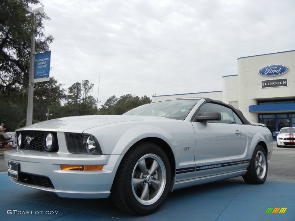 2006 Mustang GT Premium Convertible - Satin Silver Metallic / Red/Dark Charcoal photo #1
