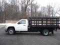 Summit White 2012 Chevrolet Silverado 3500HD WT Regular Cab Stake Truck