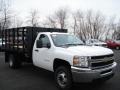 Summit White - Silverado 3500HD WT Regular Cab Stake Truck Photo No. 4
