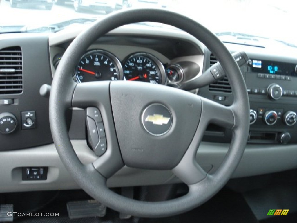 2012 Chevrolet Silverado 3500HD WT Regular Cab Stake Truck Dark Titanium Steering Wheel Photo #60159345