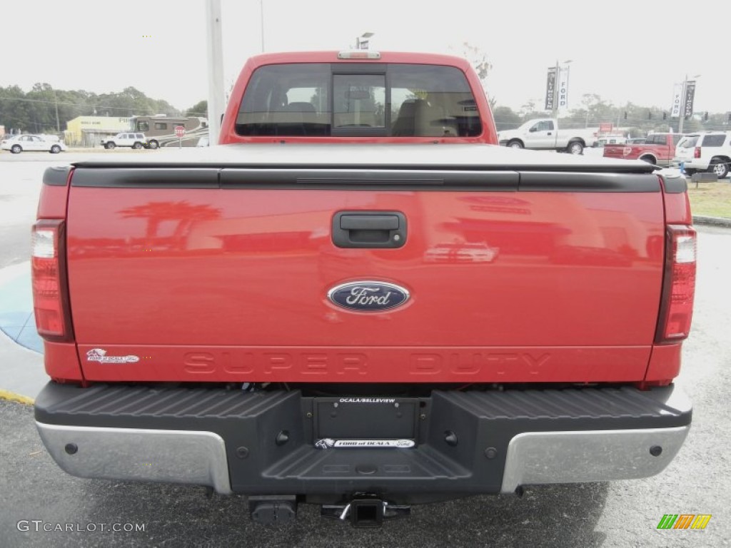 2008 F350 Super Duty Lariat Crew Cab 4x4 Dually - Bright Red / Camel photo #4