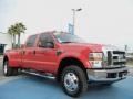 2008 Bright Red Ford F350 Super Duty Lariat Crew Cab 4x4 Dually  photo #7