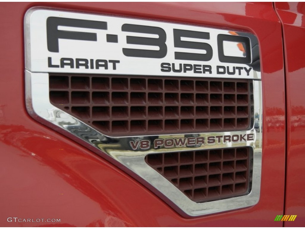 2008 F350 Super Duty Lariat Crew Cab 4x4 Dually - Bright Red / Camel photo #9