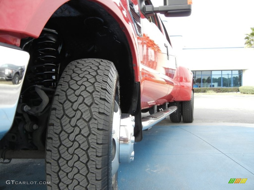 2008 F350 Super Duty Lariat Crew Cab 4x4 Dually - Bright Red / Camel photo #10