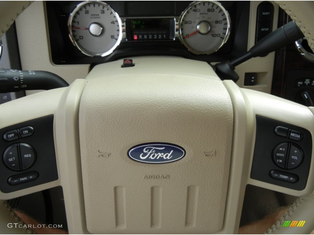 2008 F350 Super Duty Lariat Crew Cab 4x4 Dually - Bright Red / Camel photo #25