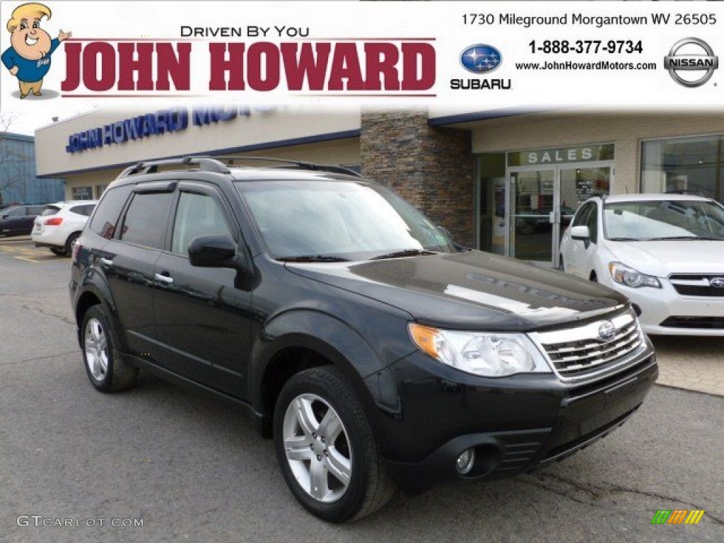 2009 Forester 2.5 X Premium - Obsidian Black Pearl / Black photo #1