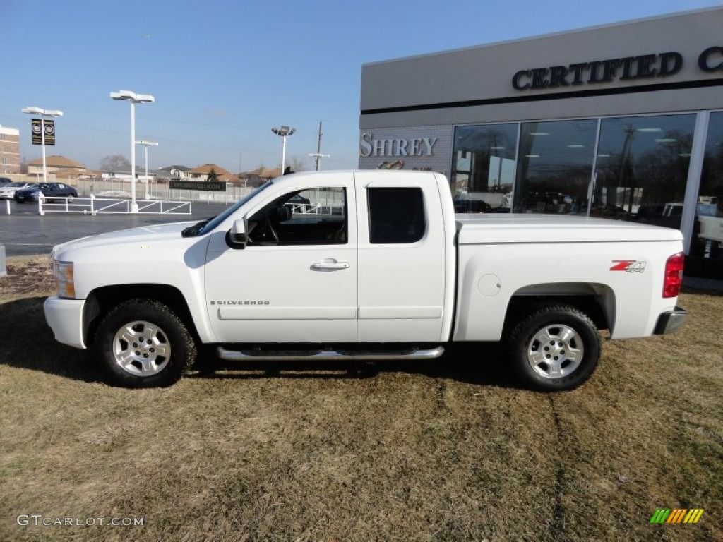 2008 Silverado 1500 LTZ Extended Cab 4x4 - Summit White / Light Cashmere/Ebony Accents photo #3