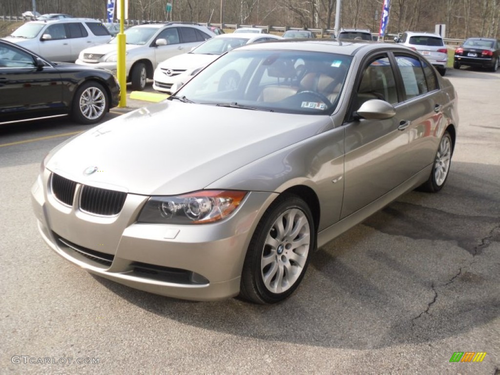 2007 3 Series 328xi Sedan - Platinum Bronze Metallic / Terra/Black Dakota Leather photo #4