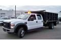 Front 3/4 View of 2008 F550 Super Duty XL Crew Cab 4x4 Dump Truck