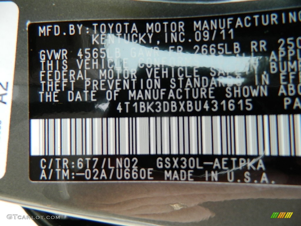 2011 Toyota Avalon Limited Parts Photos