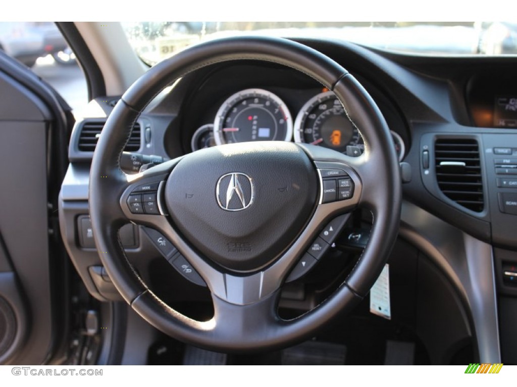 2011 Acura TSX Sport Wagon Ebony Steering Wheel Photo #60171792