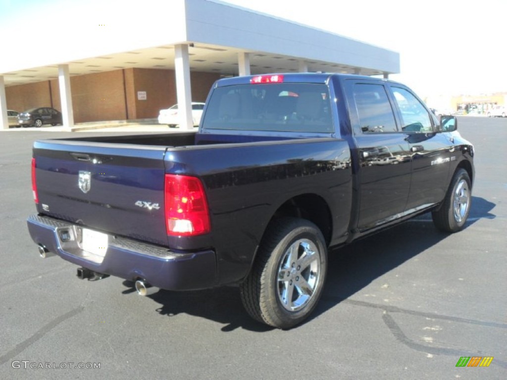 2012 Ram 1500 Express Crew Cab 4x4 - True Blue Pearl / Dark Slate Gray/Medium Graystone photo #5