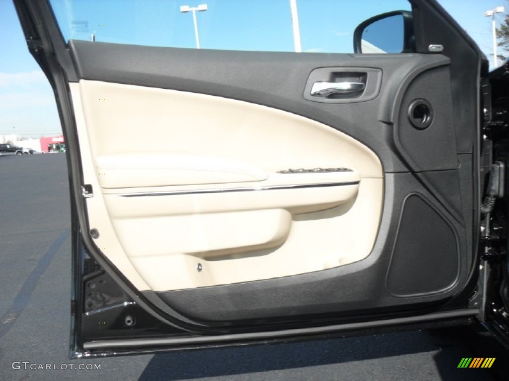 2012 Dodge Charger SXT Black/Light Frost Beige Door Panel Photo #60173850