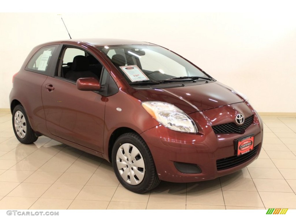 2009 Yaris 3 Door Liftback - Carmine Red Metallic / Dark Charcoal photo #1