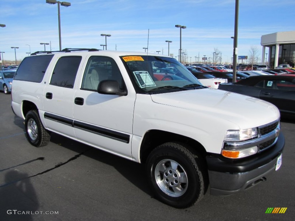 2001 Suburban 1500 LS 4x4 - Summit White / Light Gray/Neutral photo #1