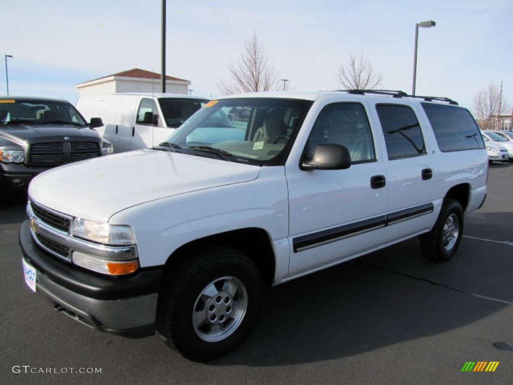 2001 Suburban 1500 LS 4x4 - Summit White / Light Gray/Neutral photo #3