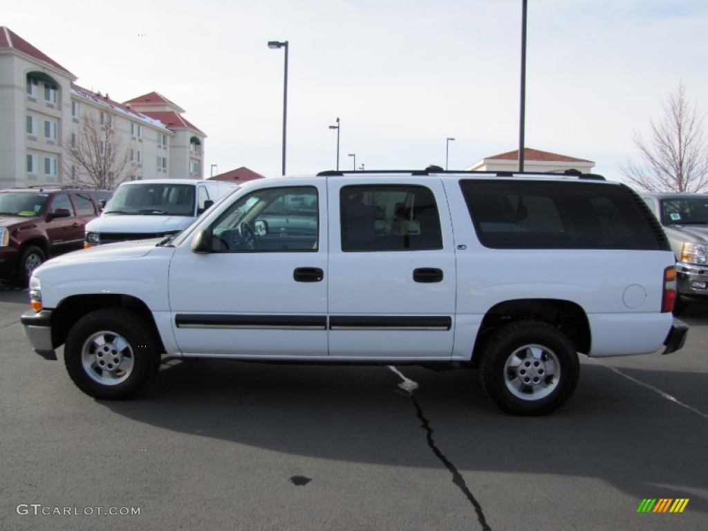 2001 Suburban 1500 LS 4x4 - Summit White / Light Gray/Neutral photo #4