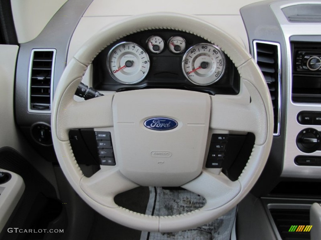 2007 Ford Edge SEL AWD Medium Light Stone Steering Wheel Photo #60176604