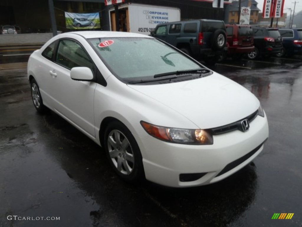 2007 Civic LX Coupe - Taffeta White / Ivory photo #6