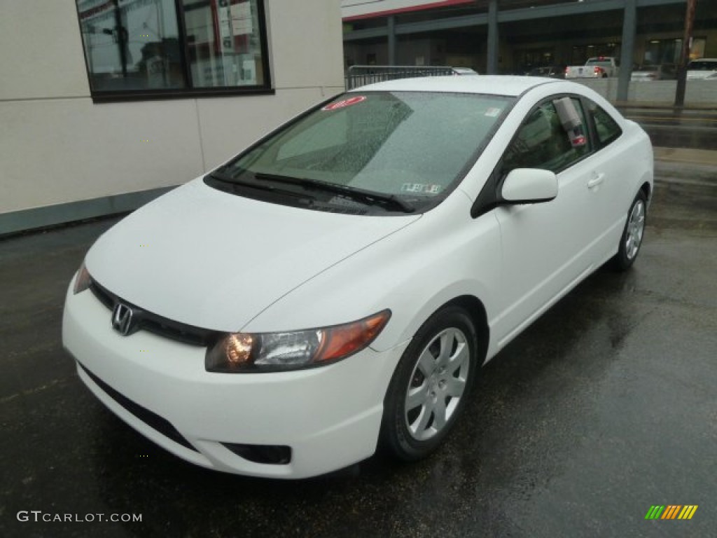 2007 Civic LX Coupe - Taffeta White / Ivory photo #11