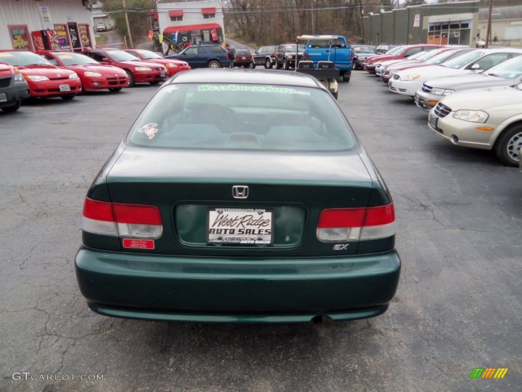 2000 Civic EX Coupe - Clover Green Pearl / Gray photo #6