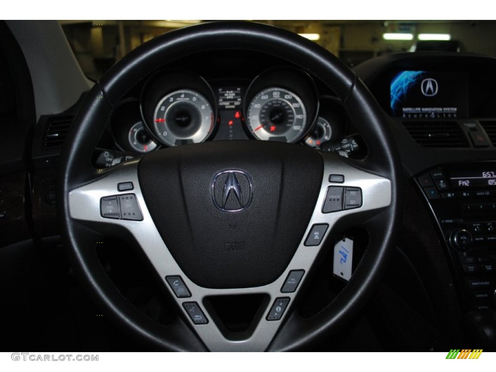 2010 Acura MDX Advance Ebony Steering Wheel Photo #60185849