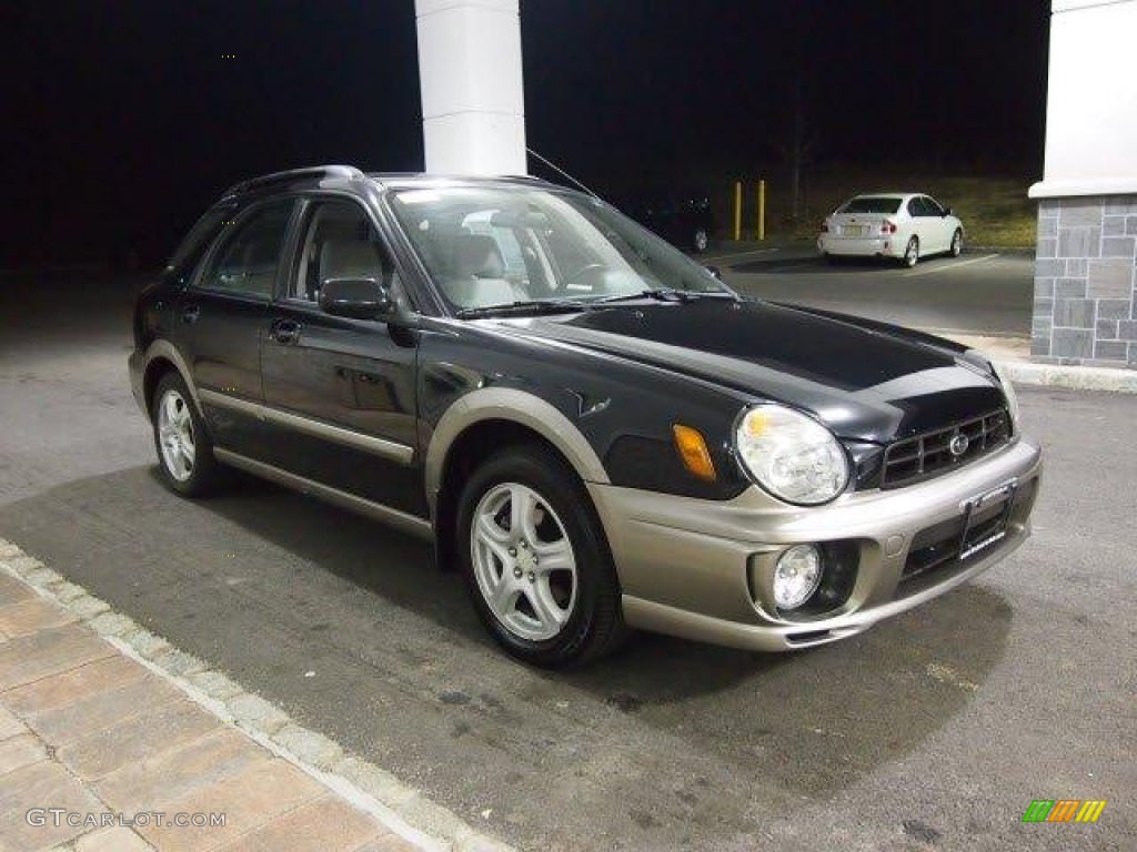 Midnight Black Pearl 2002 Subaru Impreza Outback Sport Wagon Exterior Photo #60187128