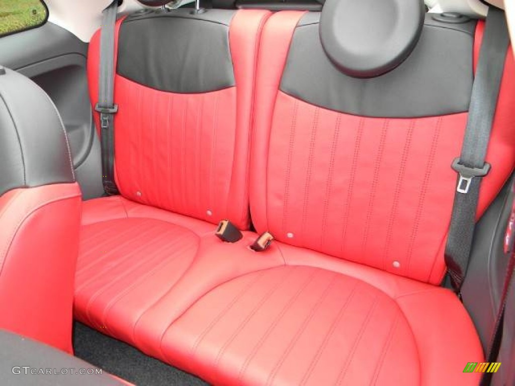 Pelle Rosso/Nera (Red/Black) Interior 2012 Fiat 500 c cabrio Lounge Photo #60190800