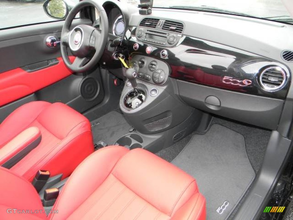 2012 Fiat 500 c cabrio Lounge Pelle Rosso/Nera (Red/Black) Dashboard Photo #60190811