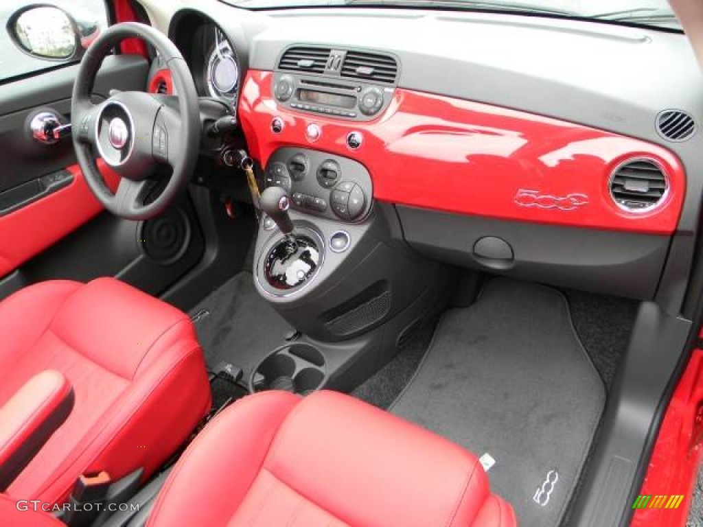 2012 Fiat 500 c cabrio Lounge Pelle Rosso/Nera (Red/Black) Dashboard Photo #60190861