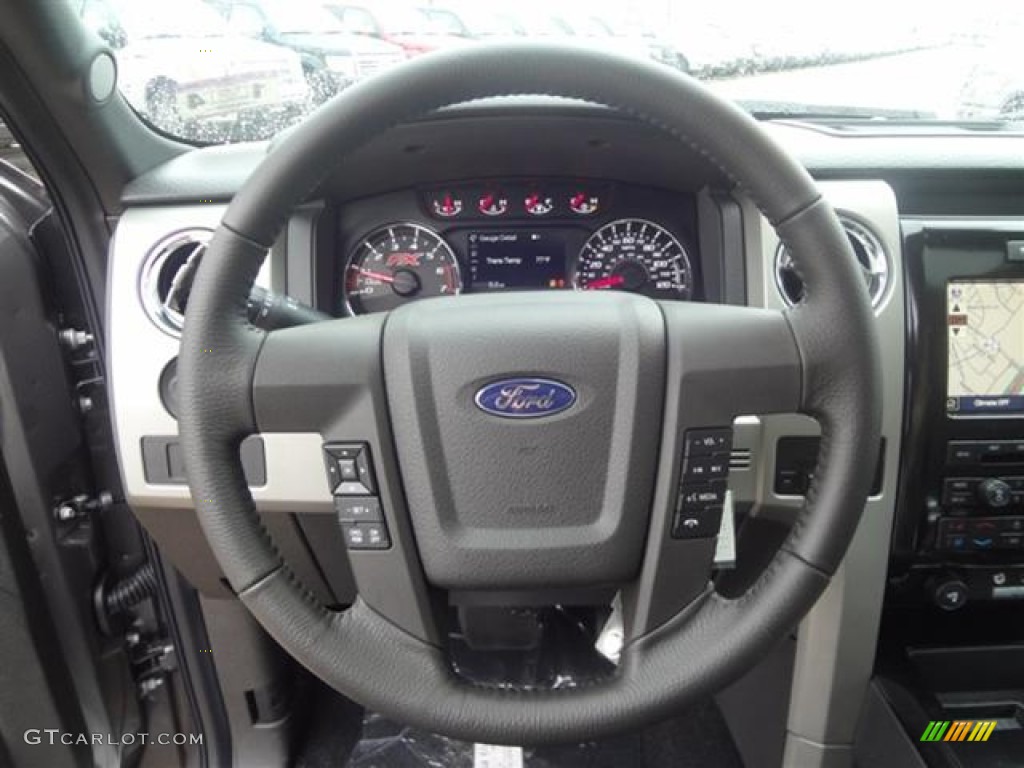 2012 Ford F150 FX4 SuperCrew 4x4 Black Steering Wheel Photo #60191352