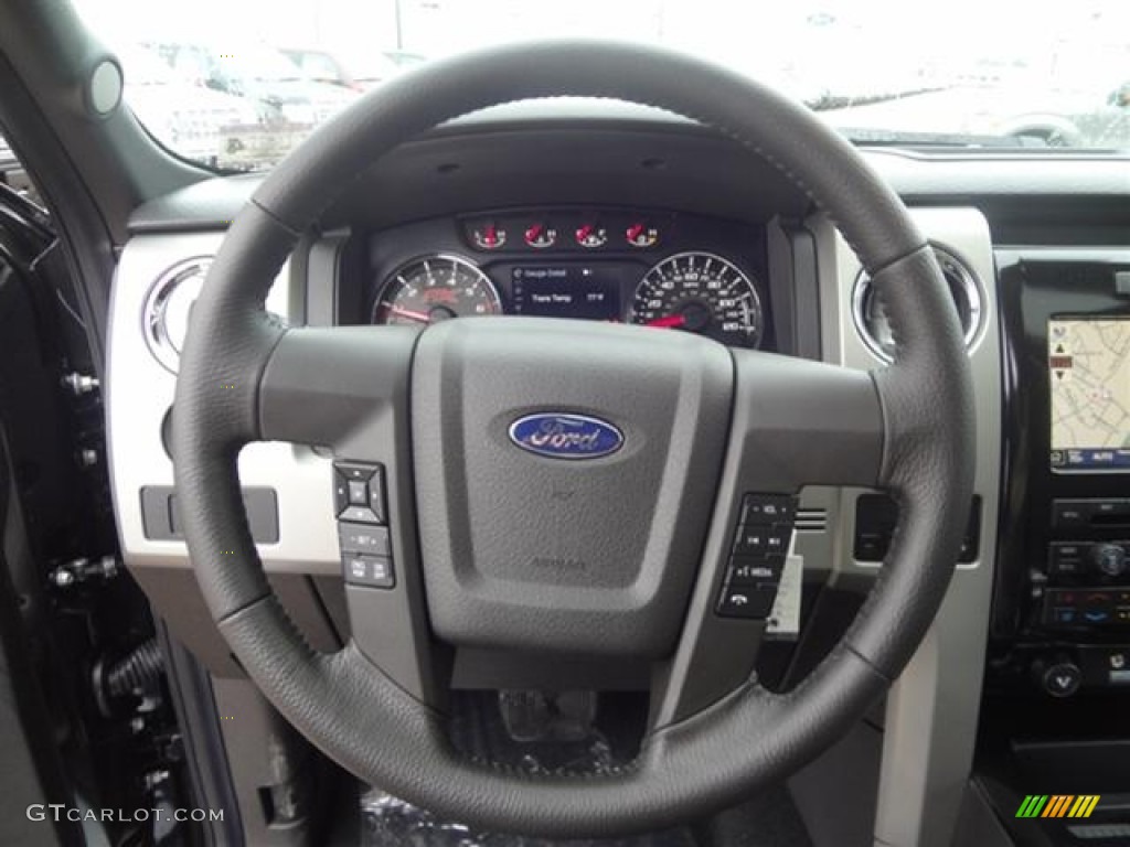 2012 Ford F150 FX4 SuperCrew 4x4 Black Steering Wheel Photo #60191842