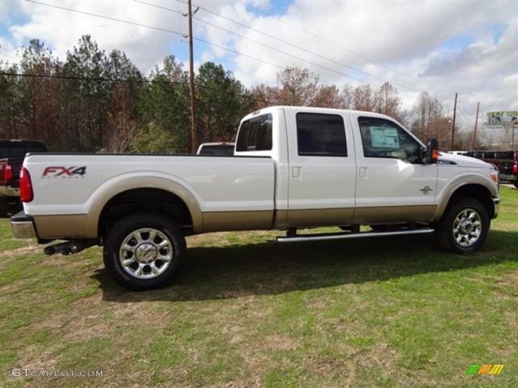 2012 F350 Super Duty Lariat Crew Cab 4x4 - White Platinum Metallic Tri-Coat / Adobe photo #8